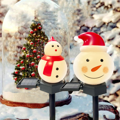 Christmas's Outdoor Solar Santa Claus & Snowman Lawn Light Decor