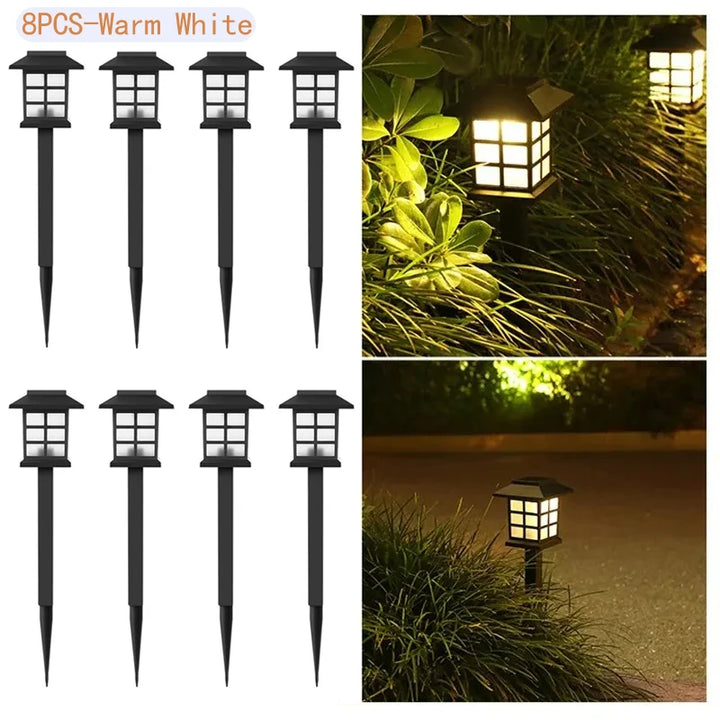 8 Pack Solar Garden Pathway Lights for Outdoor Yard and Walkway Decor
