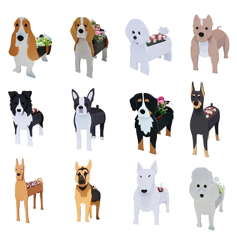 Dog Plant Container - Pawsome Flower Pot for Various Breeds-Orizon Depot