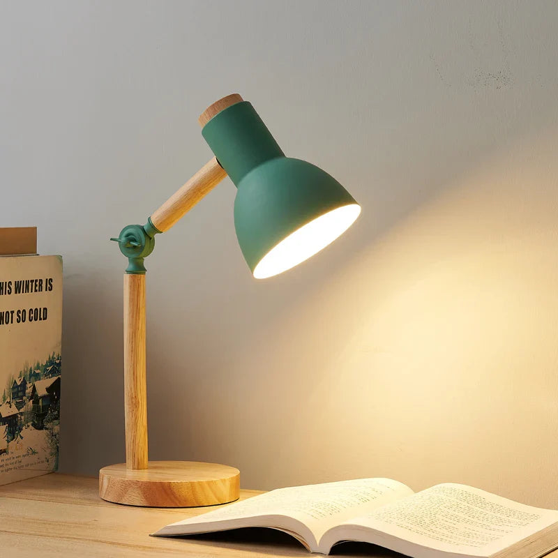 Adjustable Modern Wooden Desk Lamp | Stylish Table Light