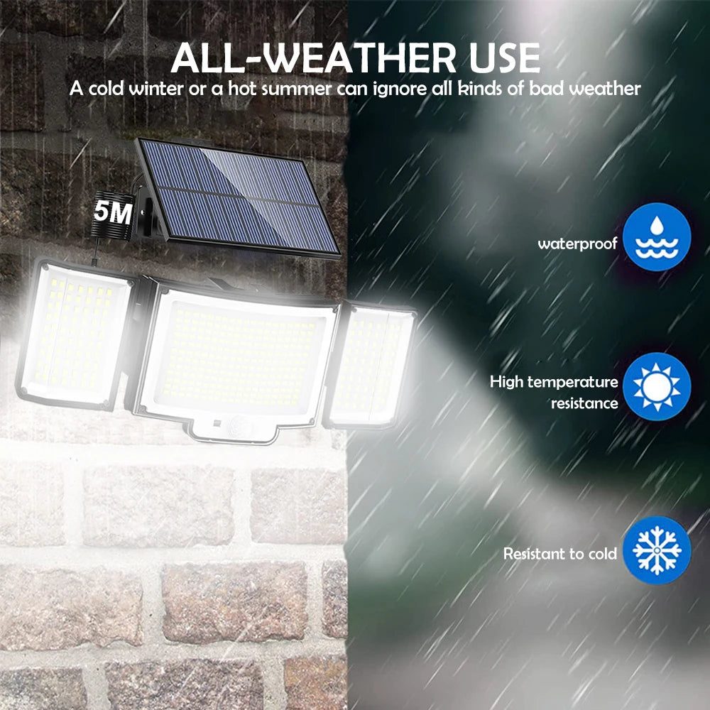Solar Powered Motion Sensor Outdoor Security Light