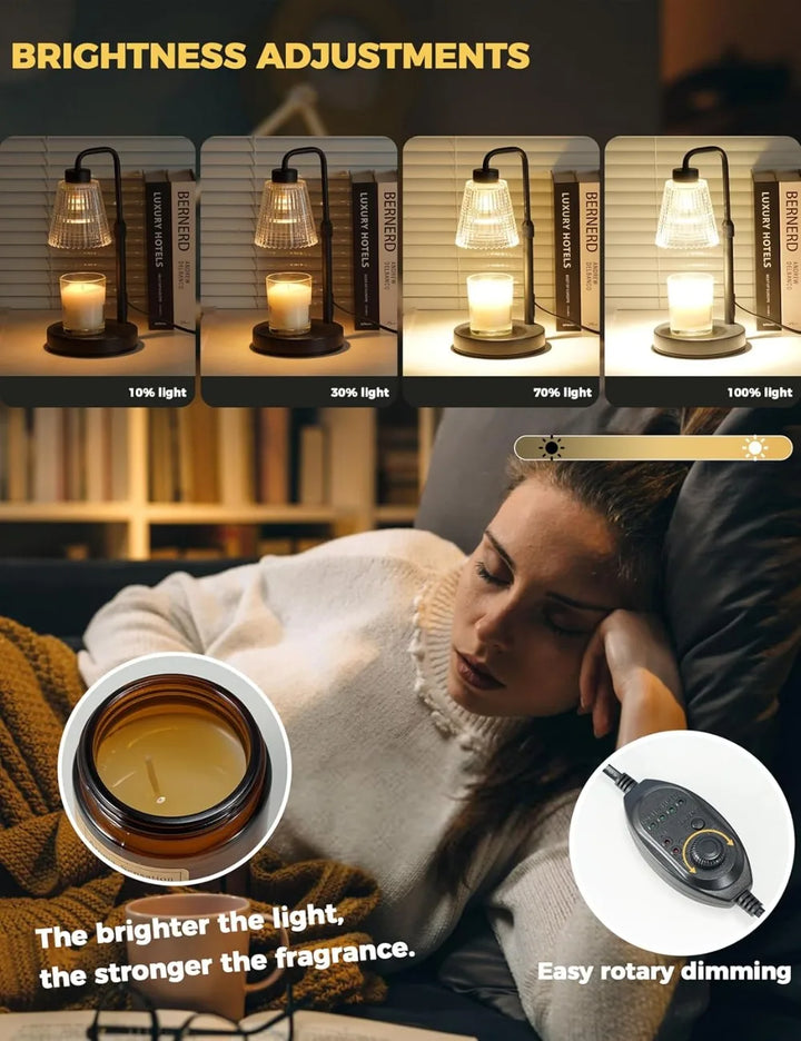 Candle Warmer Lamp with Timer, Dimmable, Adjustable Height