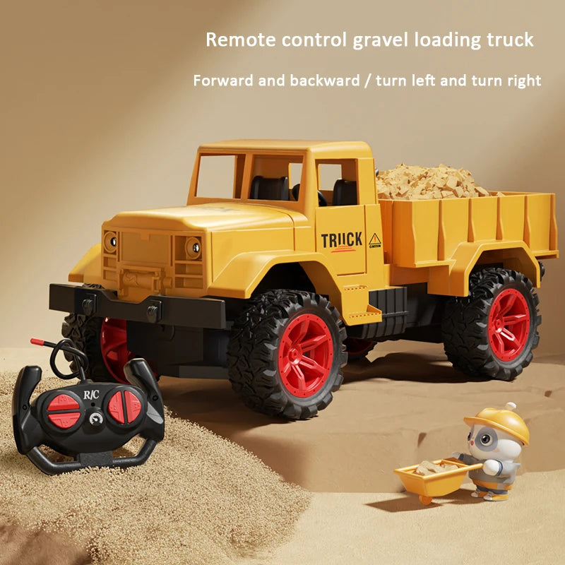 Remote Control Excavator Toy Car with Lights & Sound for Kids