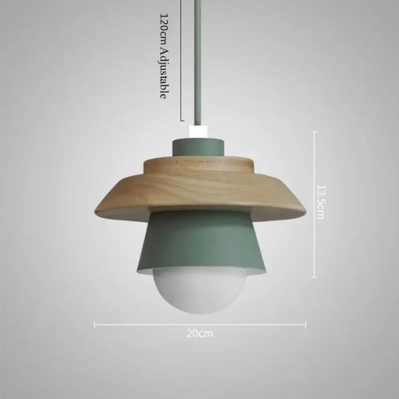 Colorful Macaron Design Nordic Wood Pendant Light