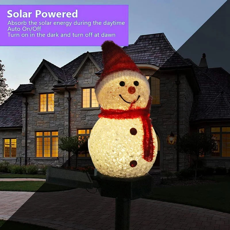 Christmas's Solar-Powered Snowman Outdoor Stake Lights for Decoration