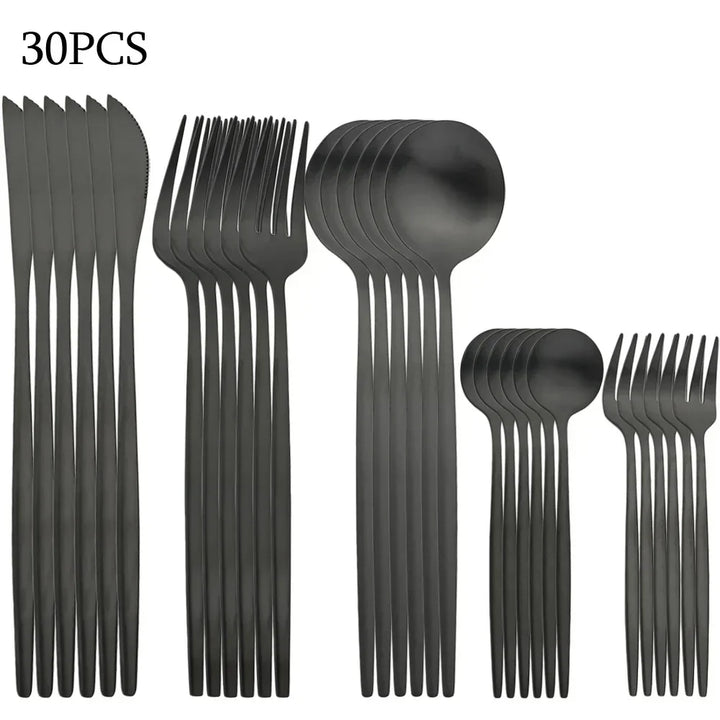 Elegant 30-Piece Cutlery Set for Dining and Entertaining-Orizon Depot