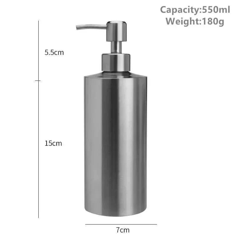 Elegant Stainless Steel Hand Pump Soap Dispenser - 250ml/350ml/550ml-Orizon Depot