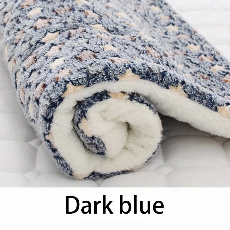 Cozy Flannel Pet Sleeping Mat for Dogs and Cats - Winter Bed Cushion