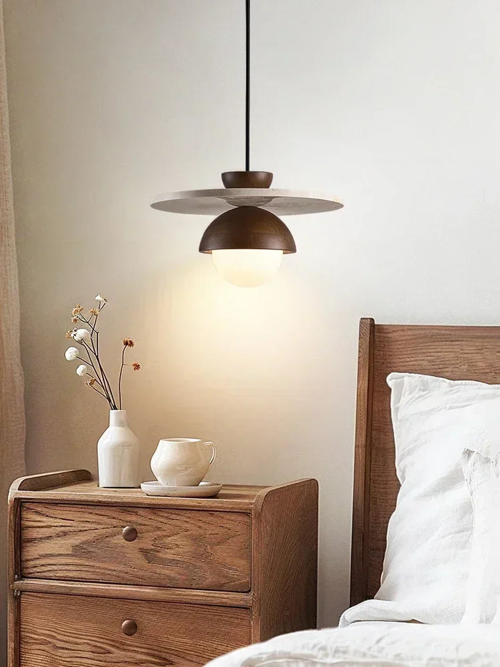 Walnut & Stone LED Pendant Light for Modern Home Decor