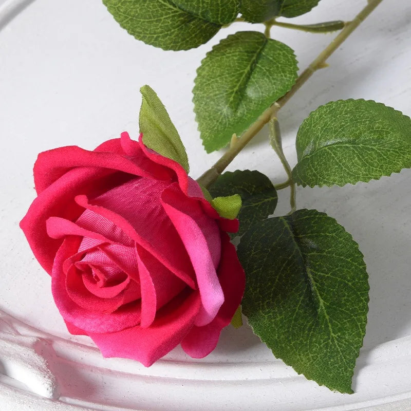 Realistic Velvet Silk Rose Bouquet - 20 Pieces-Orizon Depot