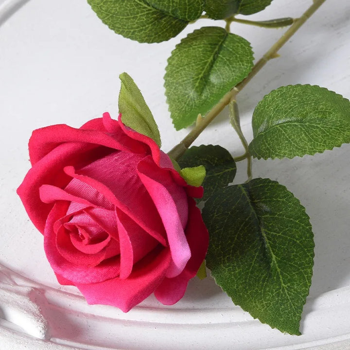 Realistic Velvet Silk Rose Bouquet - 20 Pieces-Orizon Depot