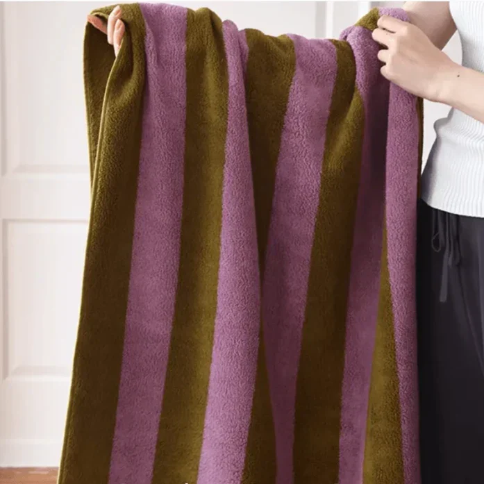 Retro Stripes Chunky Towel for Stylish Bathing and Beach Use-Orizon Depot