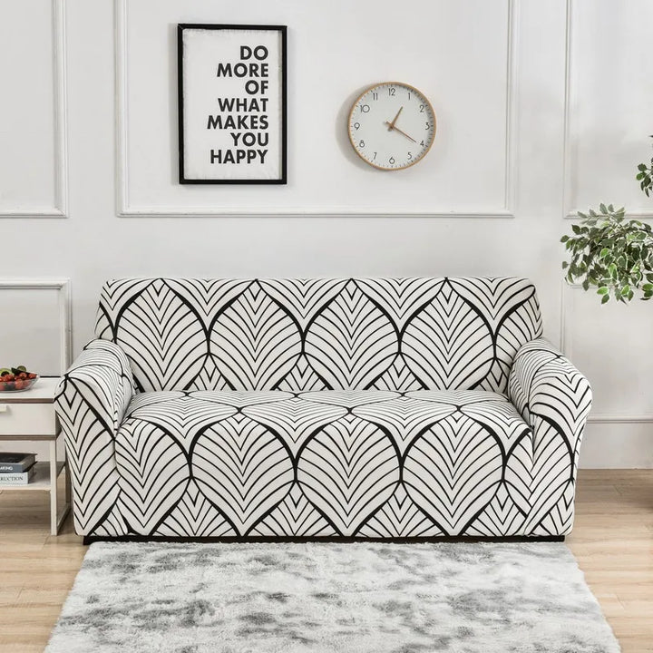 Elastic Flower Printed Sofa Cover - Spandex Furniture Protector for Home