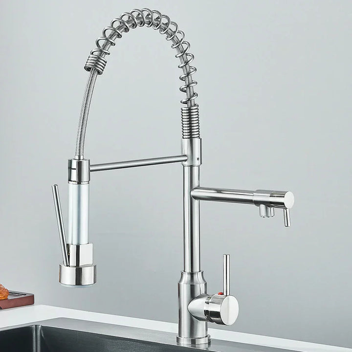 Dual Outlet Kitchen Faucet – SpringFlow Design for Versatile Use-Orizon Depot