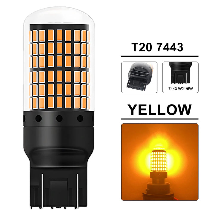 LED Signal Light Bulb Set for Car Turn Signal Tail Reverse Lights 6500K White