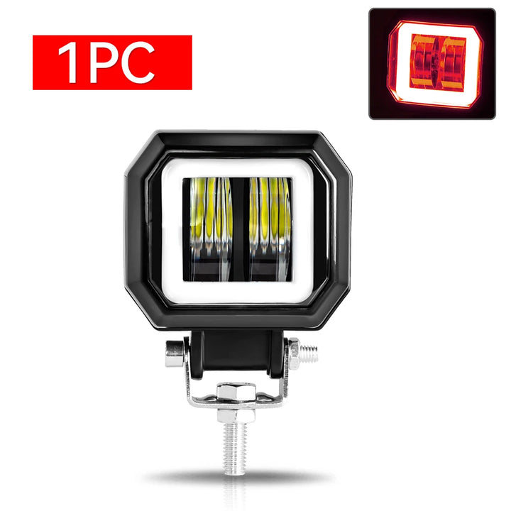 20W 3-Inch Motorcycle LED Angel Eye Work Fog Light Bar for Offroad Use
