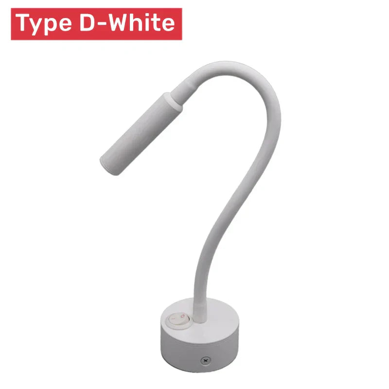 Modern Flexible LED Reading Wall Lamp with Switch for Bedroom/Study-Orizon Depot