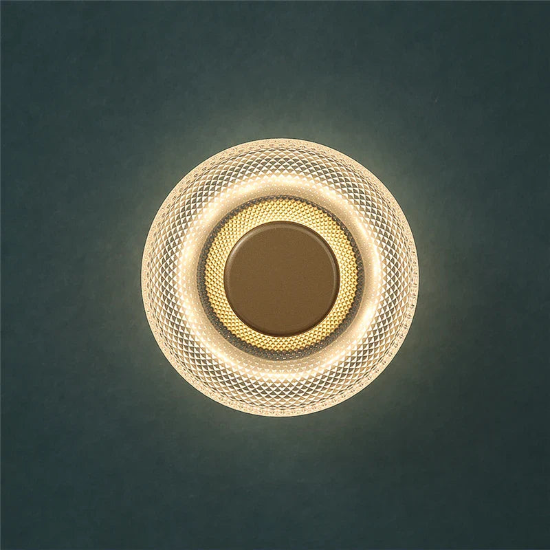 Modern Colored Glass Wall Lamp | Textured LED Disc Fixture