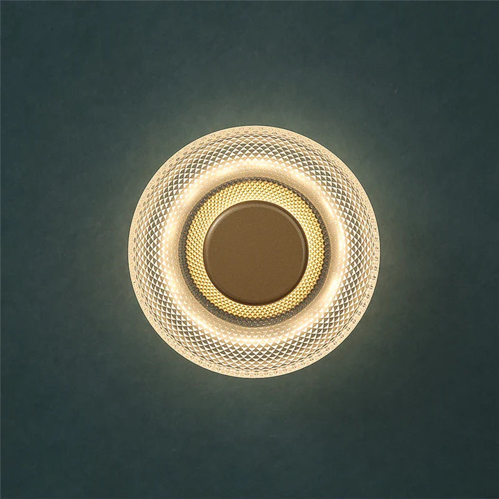 Modern Colored Glass Wall Lamp | Textured LED Disc Fixture