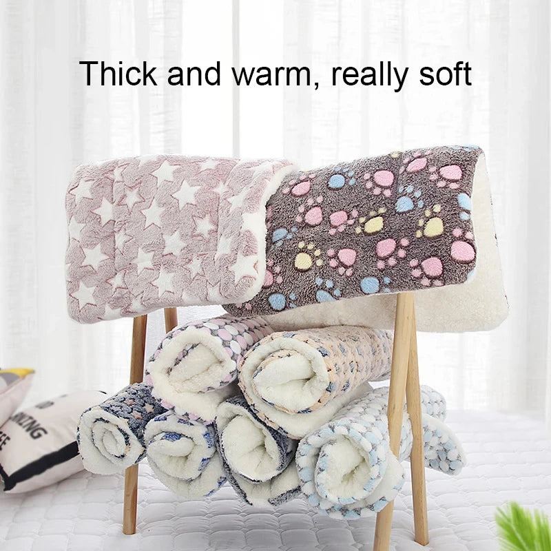 Cozy Flannel Pet Sleeping Mat for Dogs and Cats - Winter Bed Cushion
