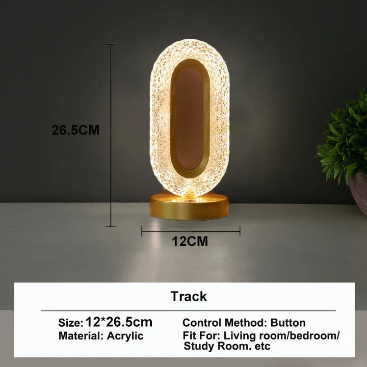 3D Crystal LED Night Light | Rechargeable Touch Dimming Lamp