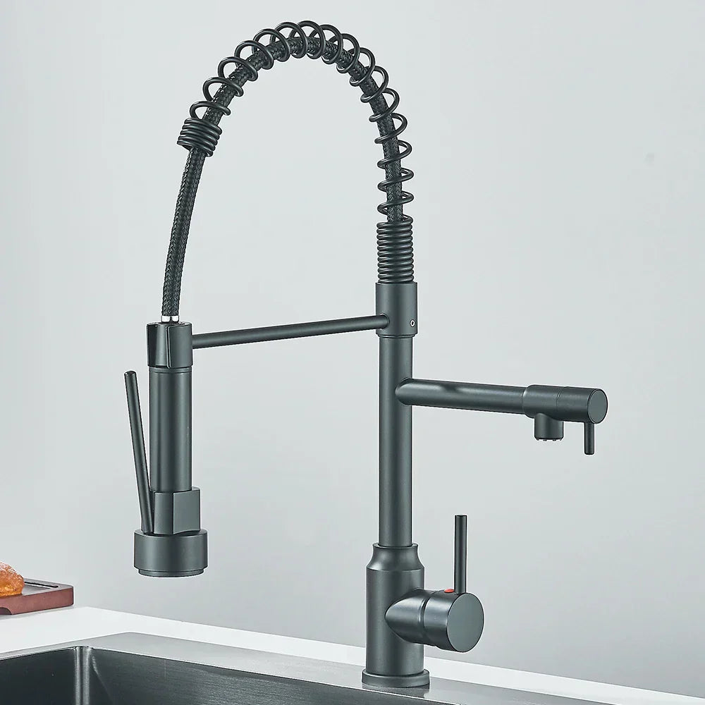 Dual Outlet Kitchen Faucet – SpringFlow Design for Versatile Use-Orizon Depot