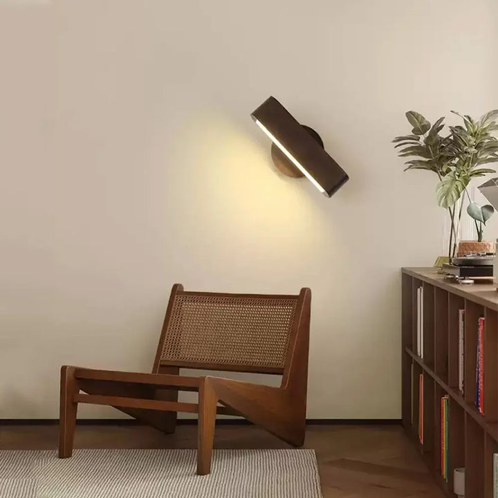 Rotating Wall Lamp | Solid Wood and Aluminum Modern Design