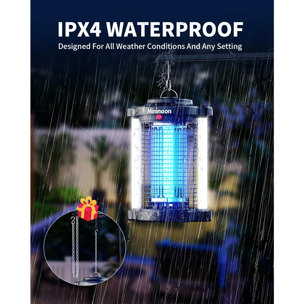 Outdoor Mosquito Zapper with Dual LED Light and 4200V Electric Trap