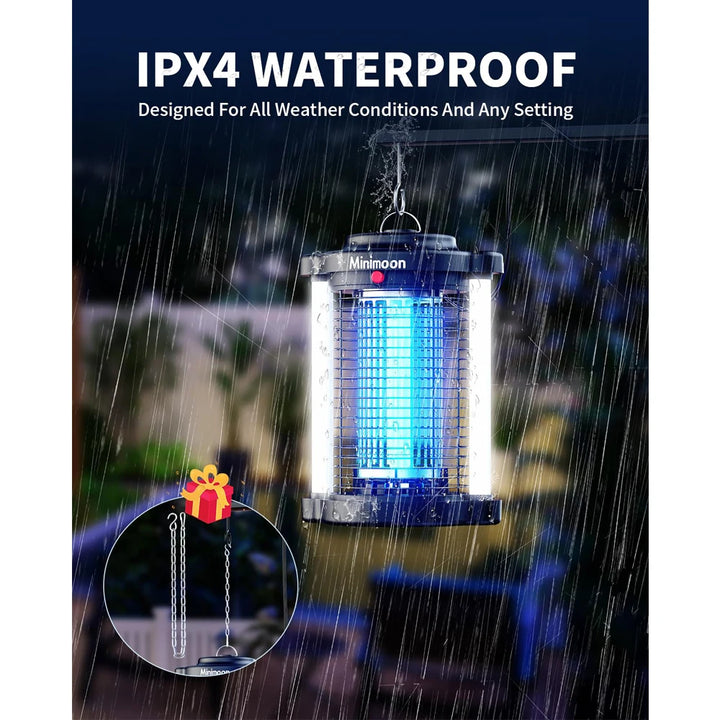 Outdoor Mosquito Zapper with Dual LED Light and 4200V Electric Trap