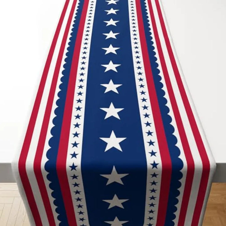 Patriotic Stars Table Runner for 4th of July Decor