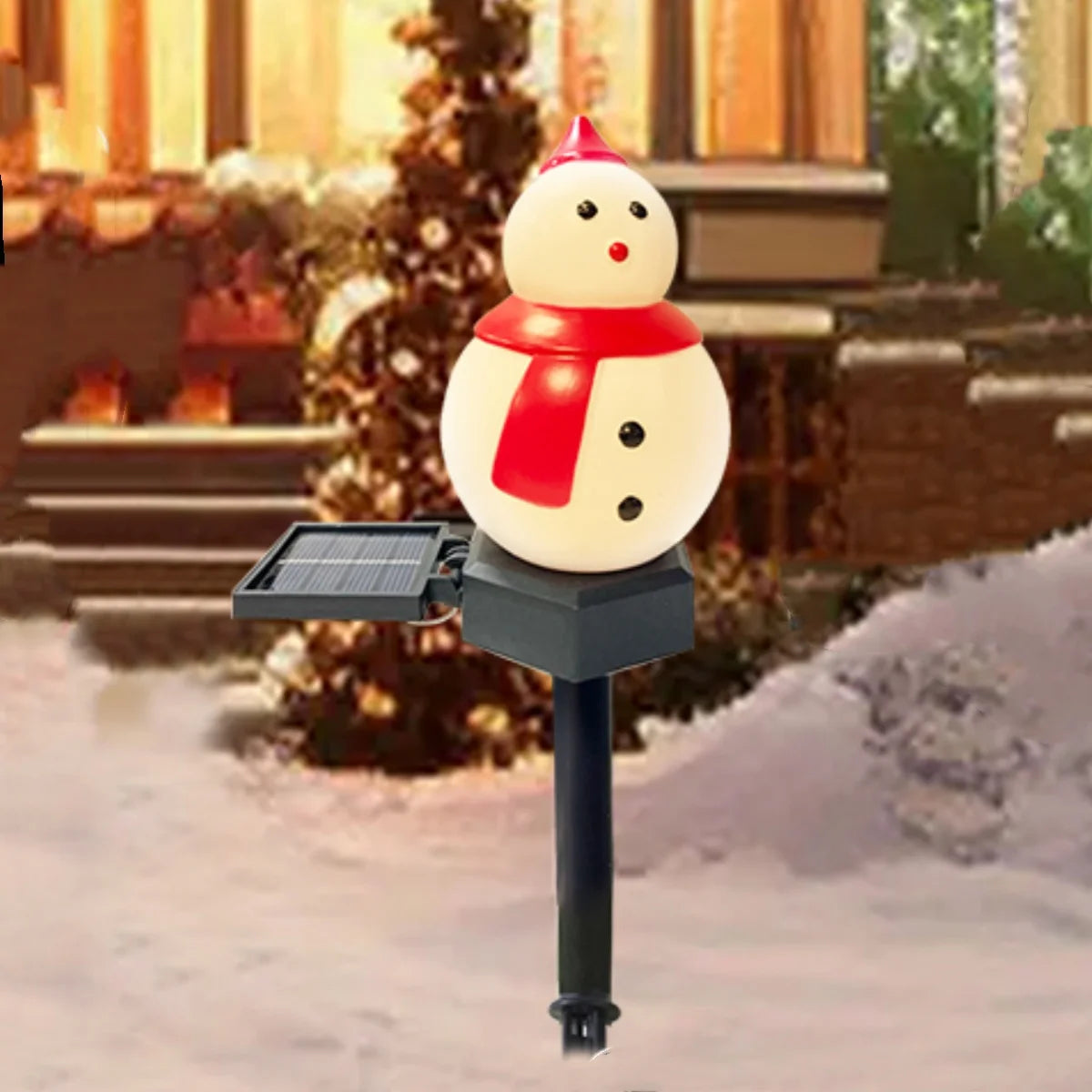 Christmas's Outdoor Solar Santa Claus & Snowman Lawn Light Decor