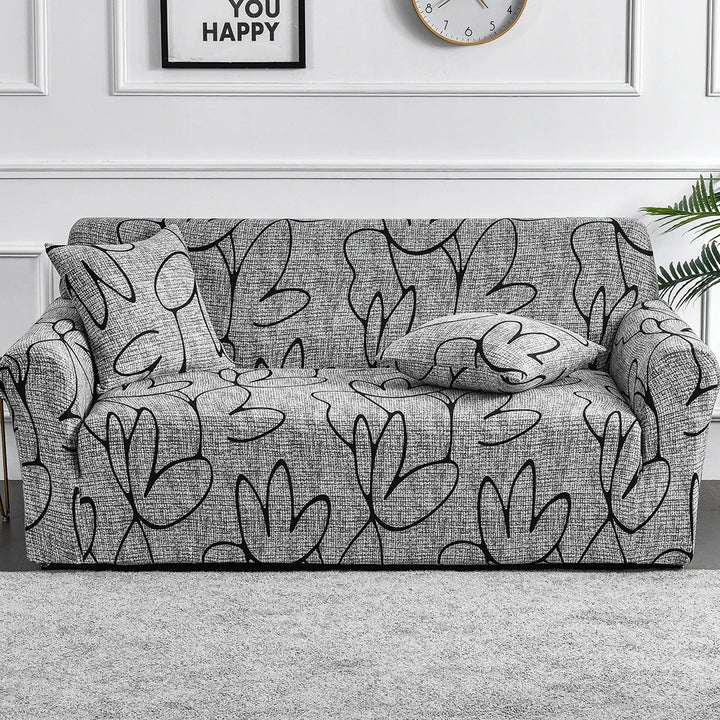Elastic Flower Printed Sofa Cover - Spandex Furniture Protector for Home