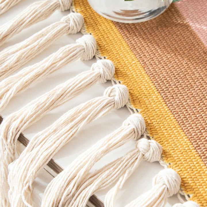Bohemian Macrame Wall Tapestry, Handcrafted Cotton Linen Decor-Orizon Depot