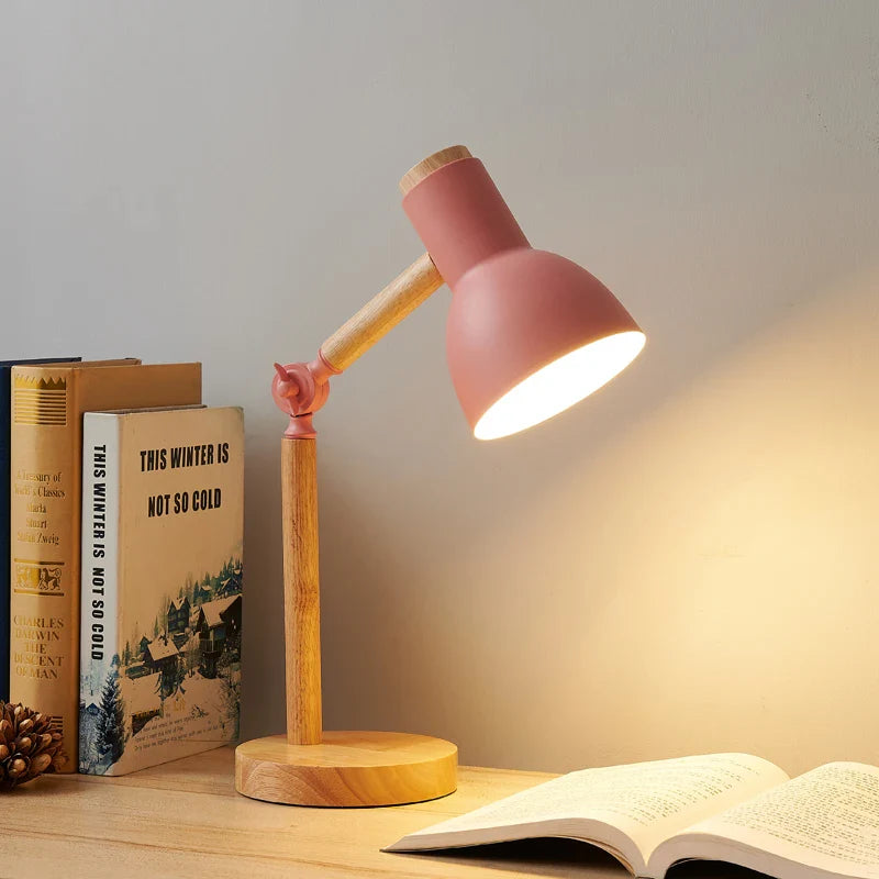 Adjustable Modern Wooden Desk Lamp | Stylish Table Light