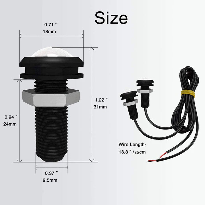 18MM COB LED Car Eagle Eye Lights 12V DRL Backup Marker Fog Lights