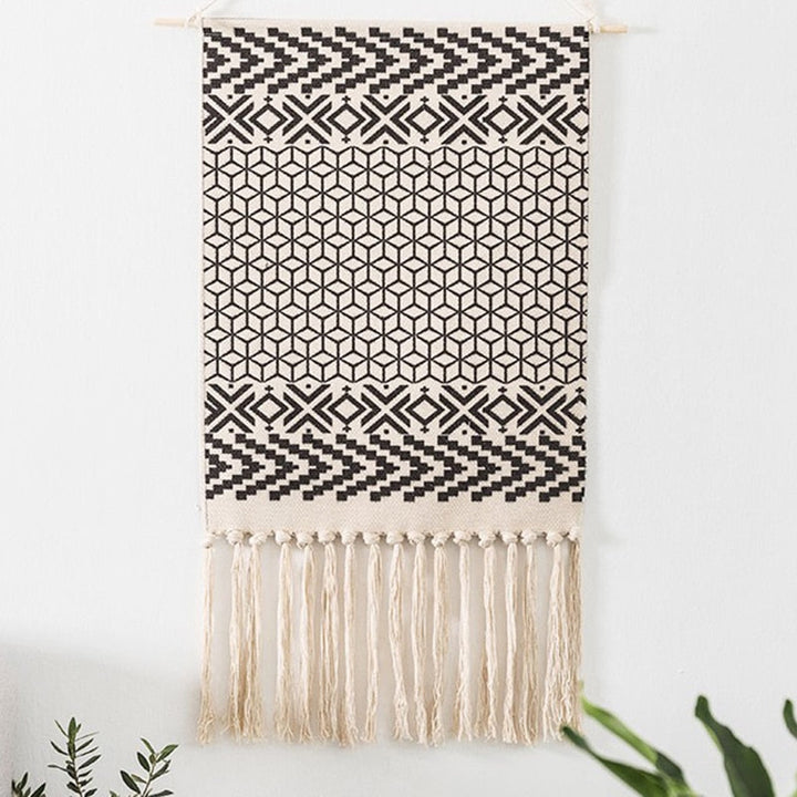Bohemian Macrame Wall Tapestry, Handcrafted Cotton Linen Decor-Orizon Depot