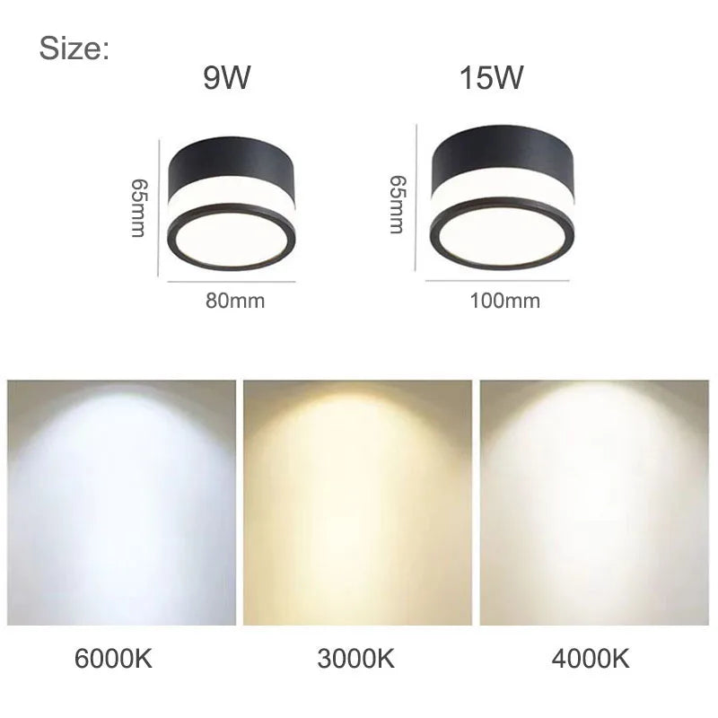 Surface Mounted LED Downlight | 9W / 15W Ceiling Fixture