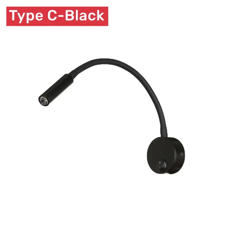 Modern Flexible LED Reading Wall Lamp with Switch for Bedroom/Study-Orizon Depot