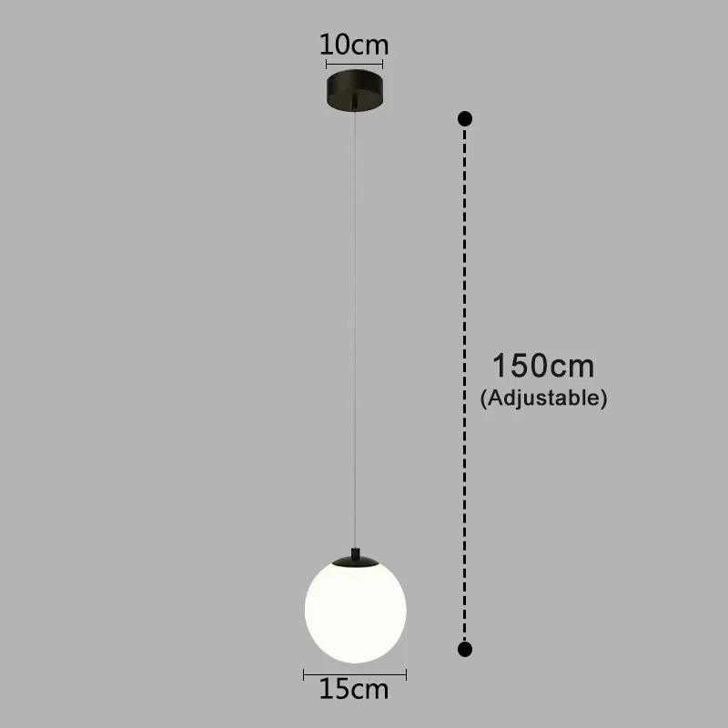 Nordic Modern Glass Globe Pendant Light Fixture