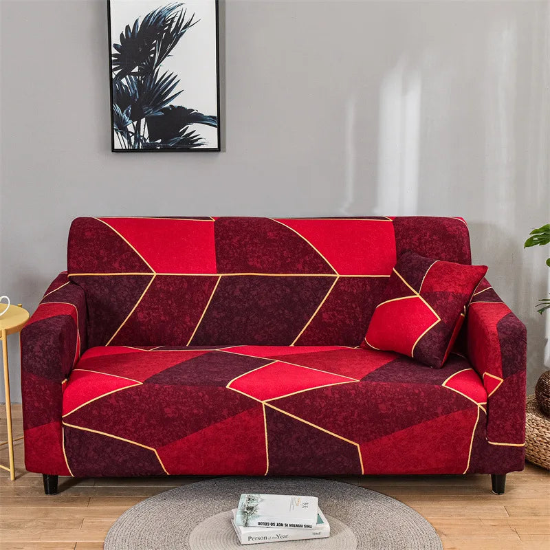 Elastic Flower Printed Sofa Cover - Spandex Furniture Protector for Home