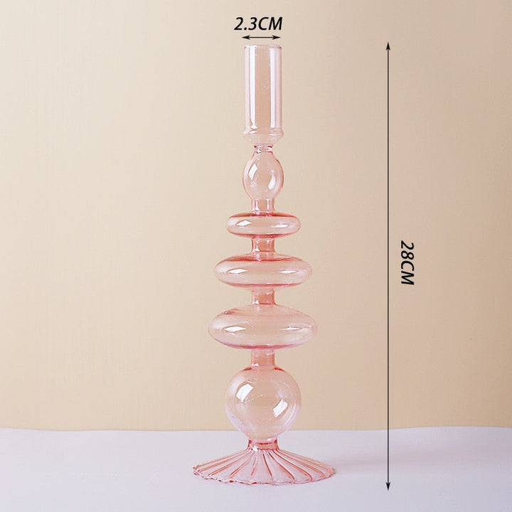 Lilac Glass Candle Holder - Elegant Home Décor Accent-Orizon Depot
