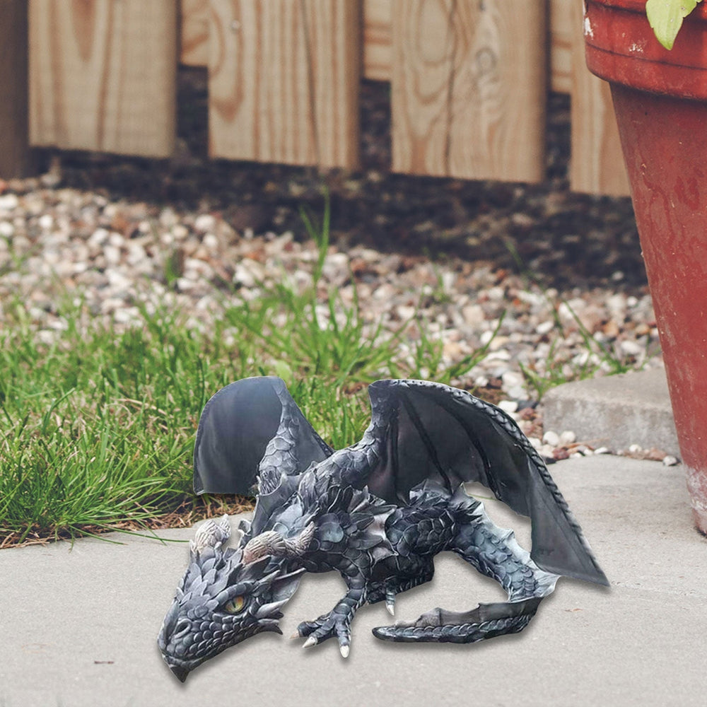 Gothic Crouching Dragon Guardian Statue for Outdoor Decoration-Orizon Depot