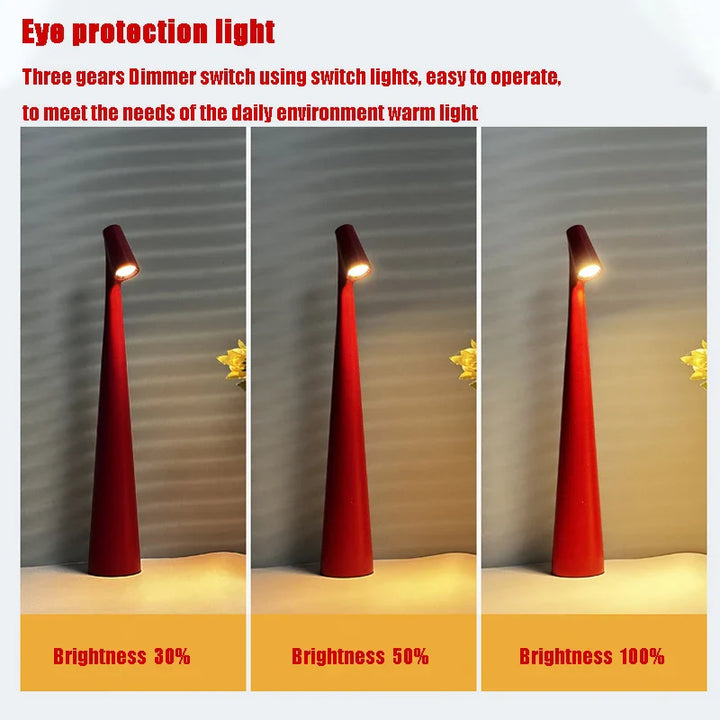 Rechargeable Touch Dimmable LED Table Lamp for Modern Spaces