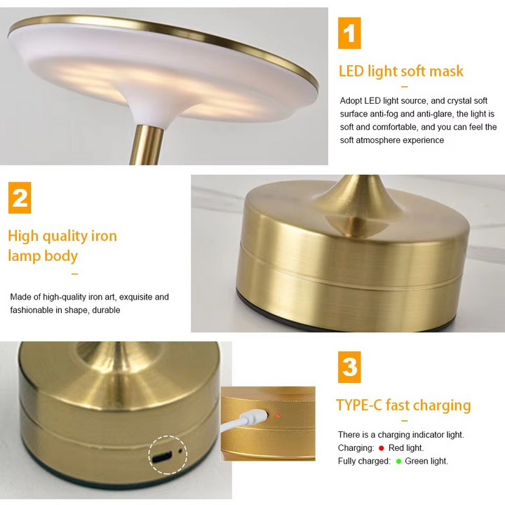 USB Rechargeable LED Touch Sensor Table Lamp-Orizon Depot