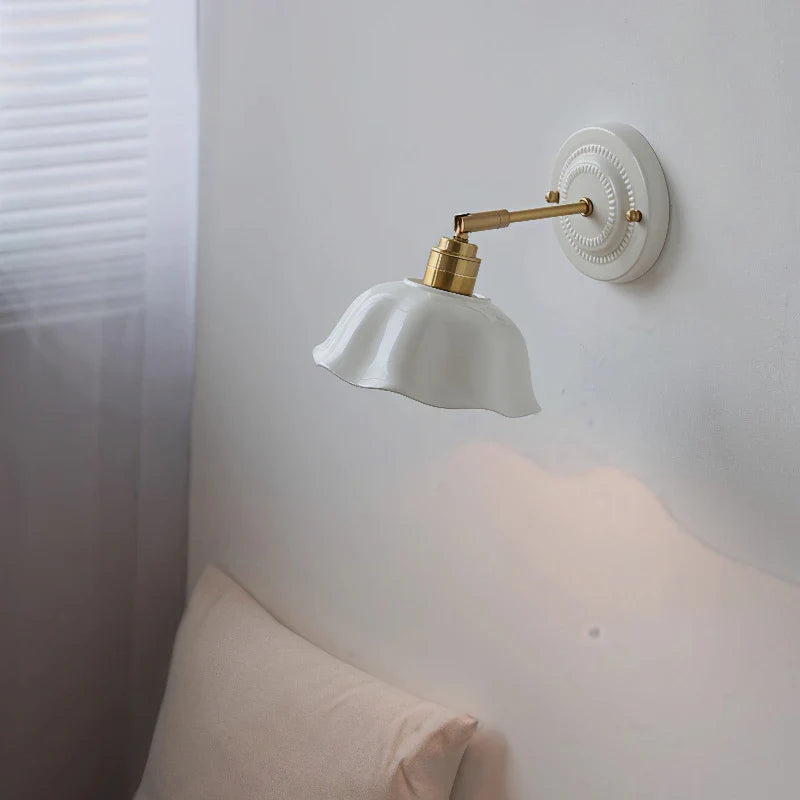 Vintage Cream Ceramic Wall Lamp | Elegant Lighting for Modern Homes