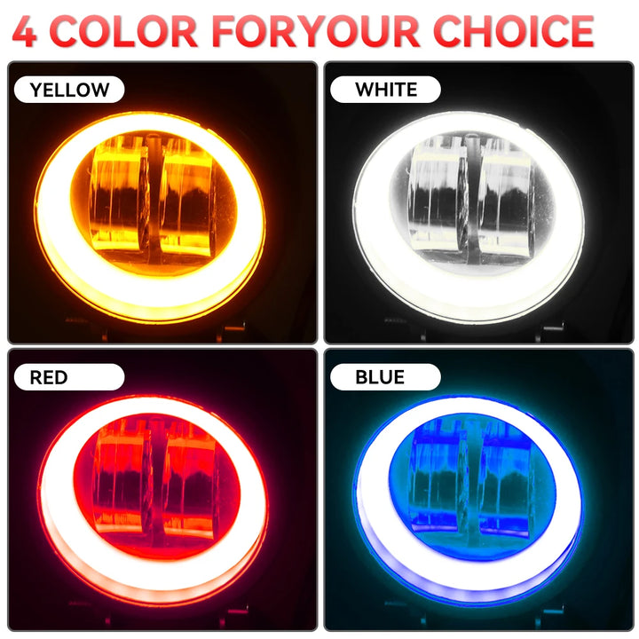20W 3-Inch Motorcycle LED Angel Eye Work Fog Light Bar for Offroad Use