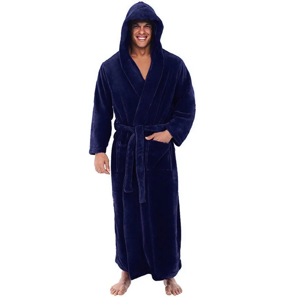 Cozy Hooded Bathrobe for Men - Perfect for Relaxation and Comfort-Orizon Depot