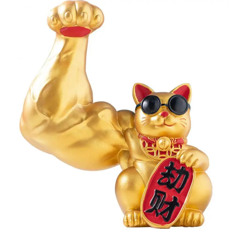 Large Gold Waving Cat Sculpture - Home Decor & Gift Idea-Orizon Depot