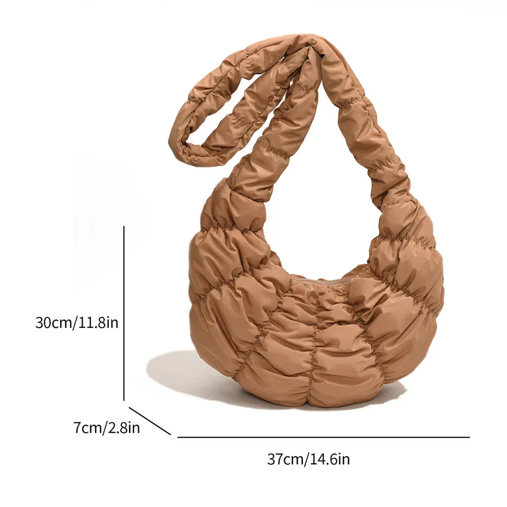 Puff Croissant Shoulder Bag - Stylish and Versatile Handbag-Orizon Depot