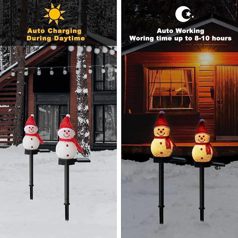 Christmas's Solar-Powered Snowman Outdoor Stake Lights for Decoration